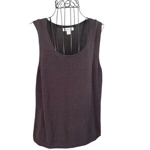 Coldwater Creek Sleeveless Scoop Neck Silk Knit Sweater Top Women's Size 16 XL